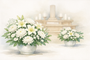祭壇に供花